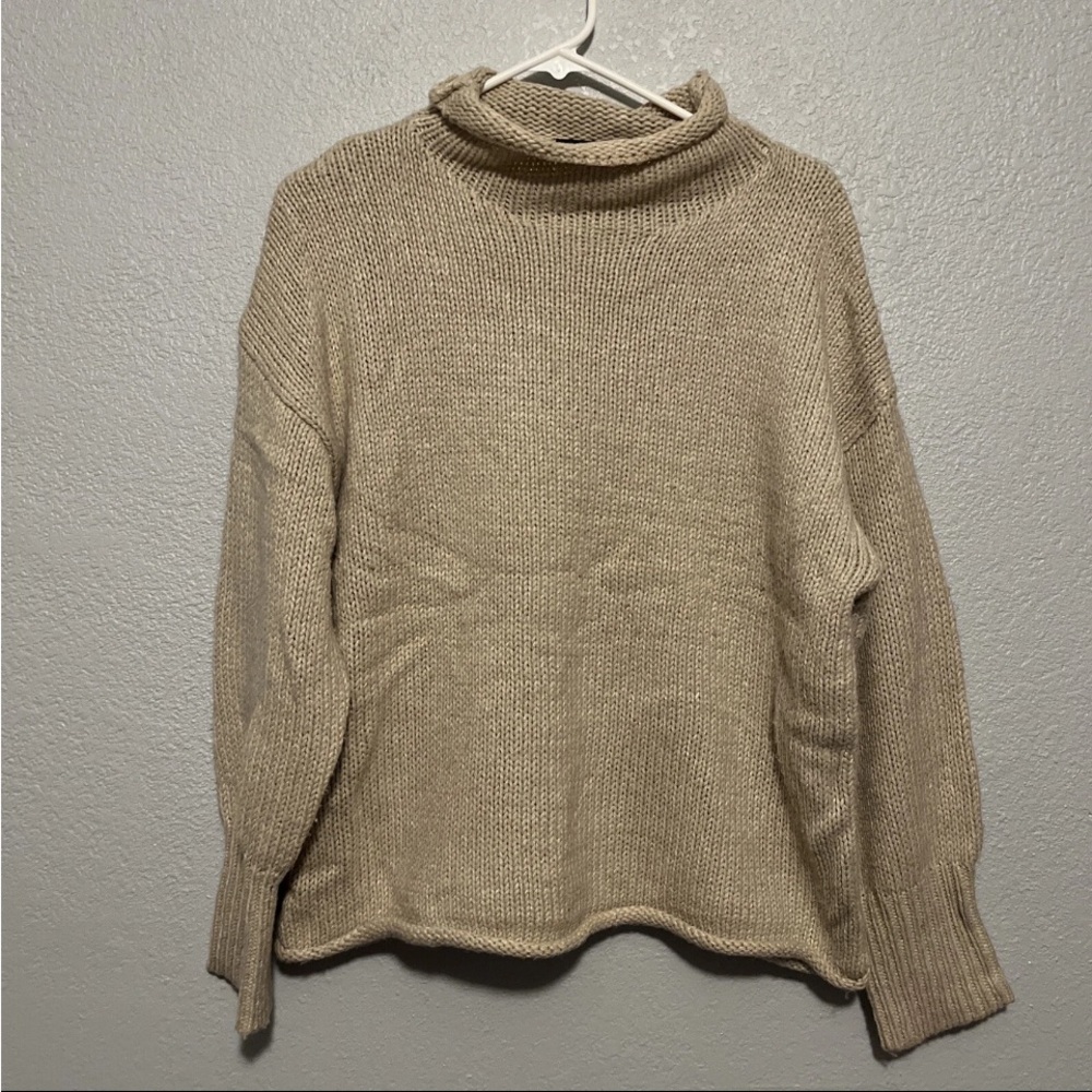 Sanctuary Clothing Womens Curl Up hem Pullover Sweater Champagne Size XL